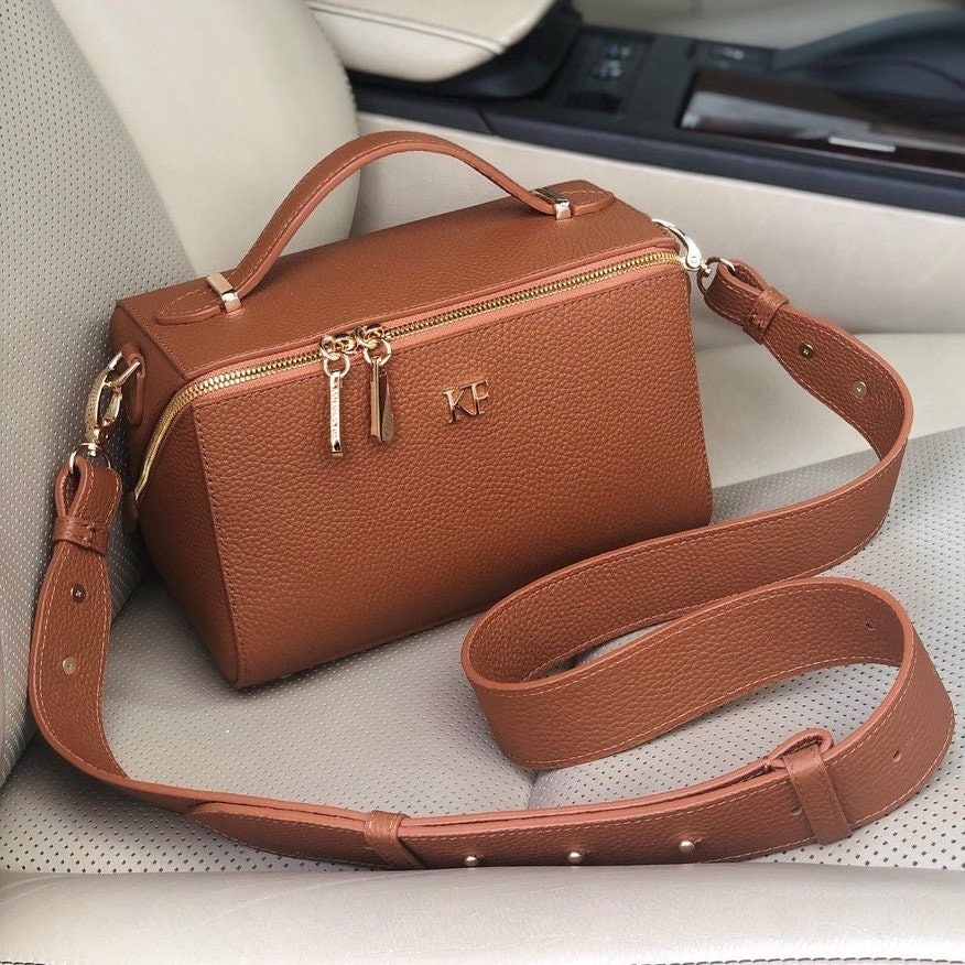 Leather Cross body Bag, Ginger Leather Shoulder Bag, Women's Leather Crossbody Bag, Leather bag KF-3057 - Image 7