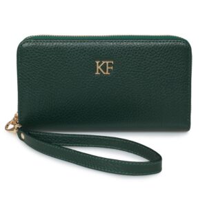 Leather Wallet Woman, Green Leather Womens Wallet, Woman leather wallet, Zipper woman wallet, Clutch wallet, Wallet for her KF-1279