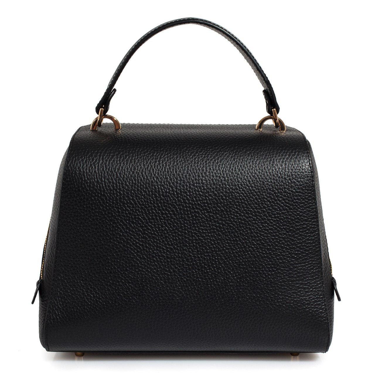 Leather Top Handle Bag, Black Leather Handbag Top Handle, Women's Leather Bag KF-3105 - Image 5