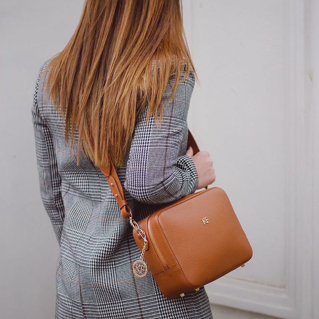 Leather Cross body Bag, Ginger Leather Shoulder Bag, Women's Leather Crossbody Bag, Leather bag KF-3322 - Image 7