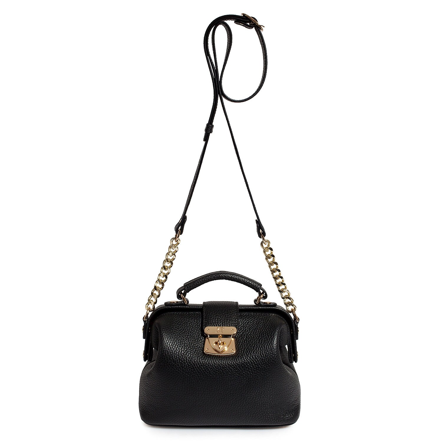 Leather doctor bag for women, Black Leather Shoulder Bag, Women's Leather doctor bag, Leather bag KF-1458 - Image 4
