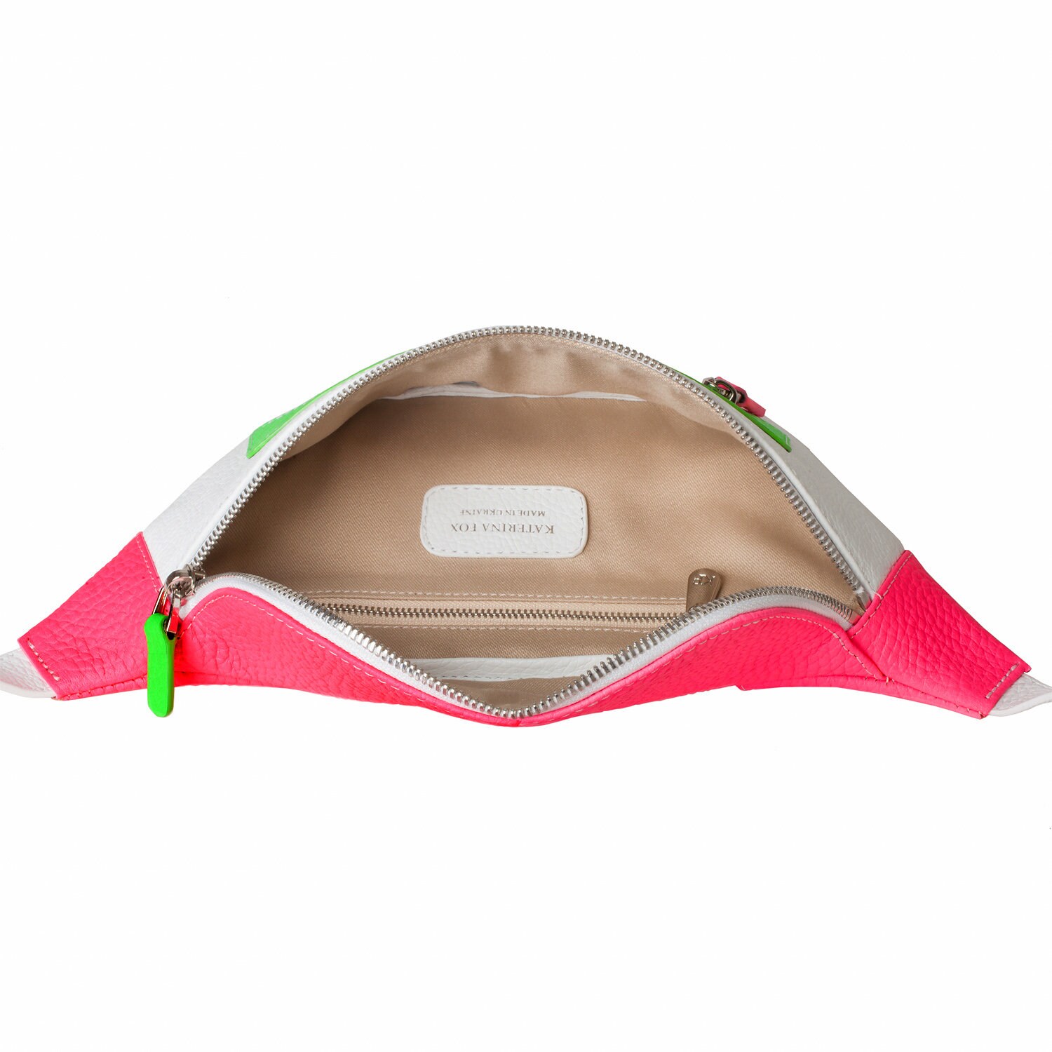Leather women's Banana bag, White Leather Banana bag, Women's Bananka bag, Leather belt Bananka bag KF-3550 - Image 5