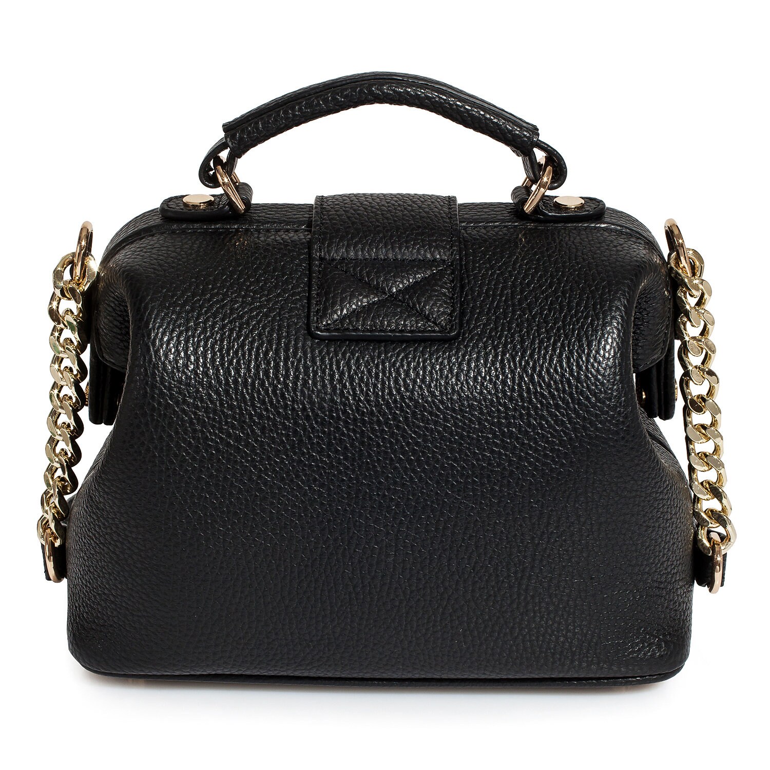 Leather doctor bag for women, Black Leather Shoulder Bag, Women's Leather doctor bag, Leather bag KF-1458 - Image 5
