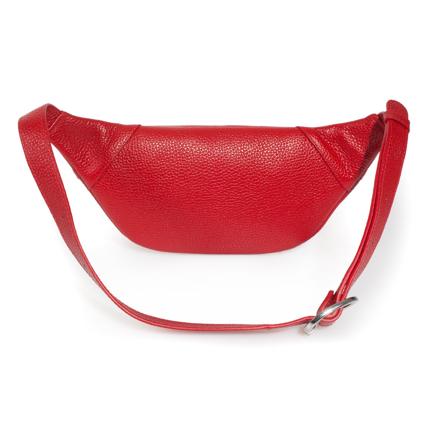 Leather women's Banana bag, Red Leather Banana bag, Women's Bananka bag, Leather belt Bananka bag KF-3447 - Image 3