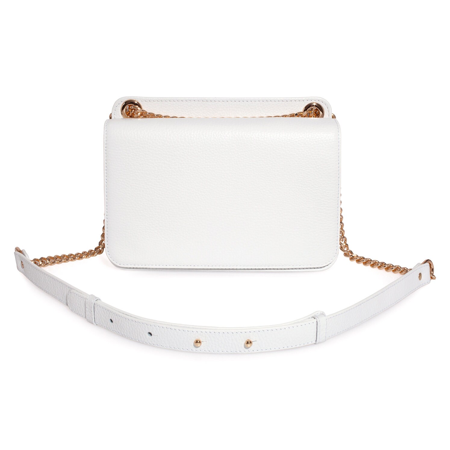 Leather Bag on a chain, White Leather Bag, Women's Leather Bag KF-3538 - Image 2