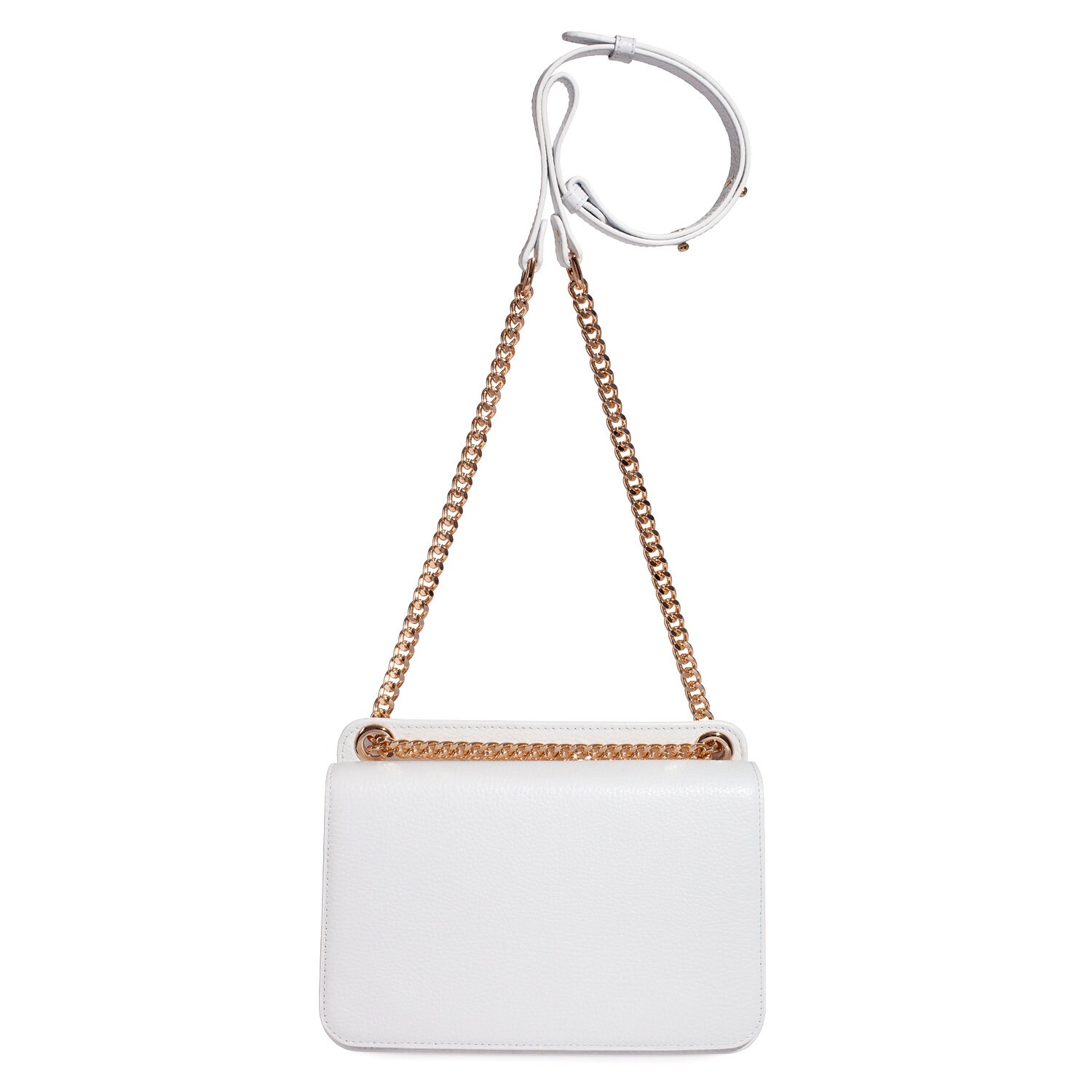 Leather Bag on a chain, White Leather Bag, Women's Leather Bag KF-3538 - Image 3