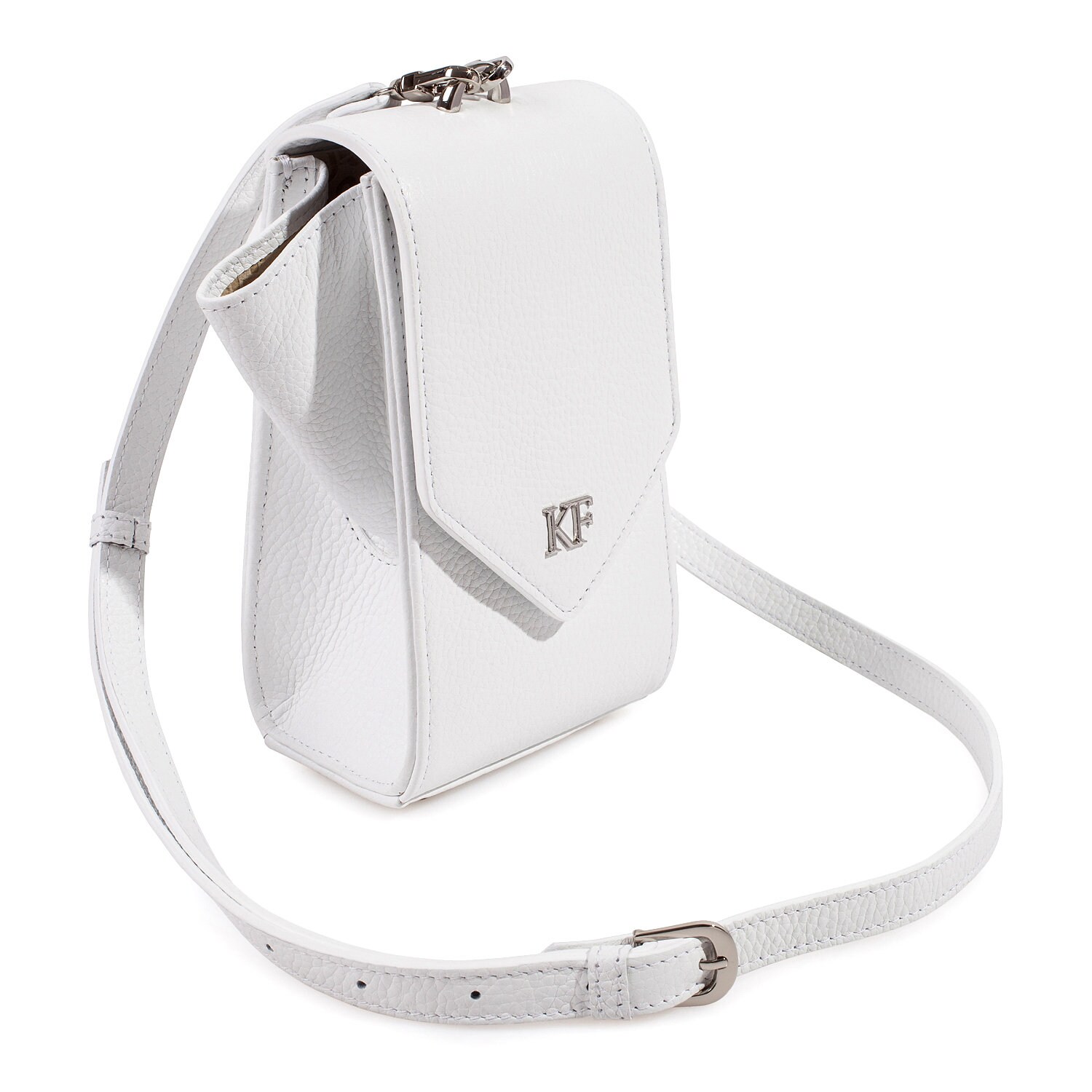 Leather Cross body Bag, White Leather Shoulder Bag, Women's Leather Crossbody Bag, Leather bag KF-3632 - Image 2