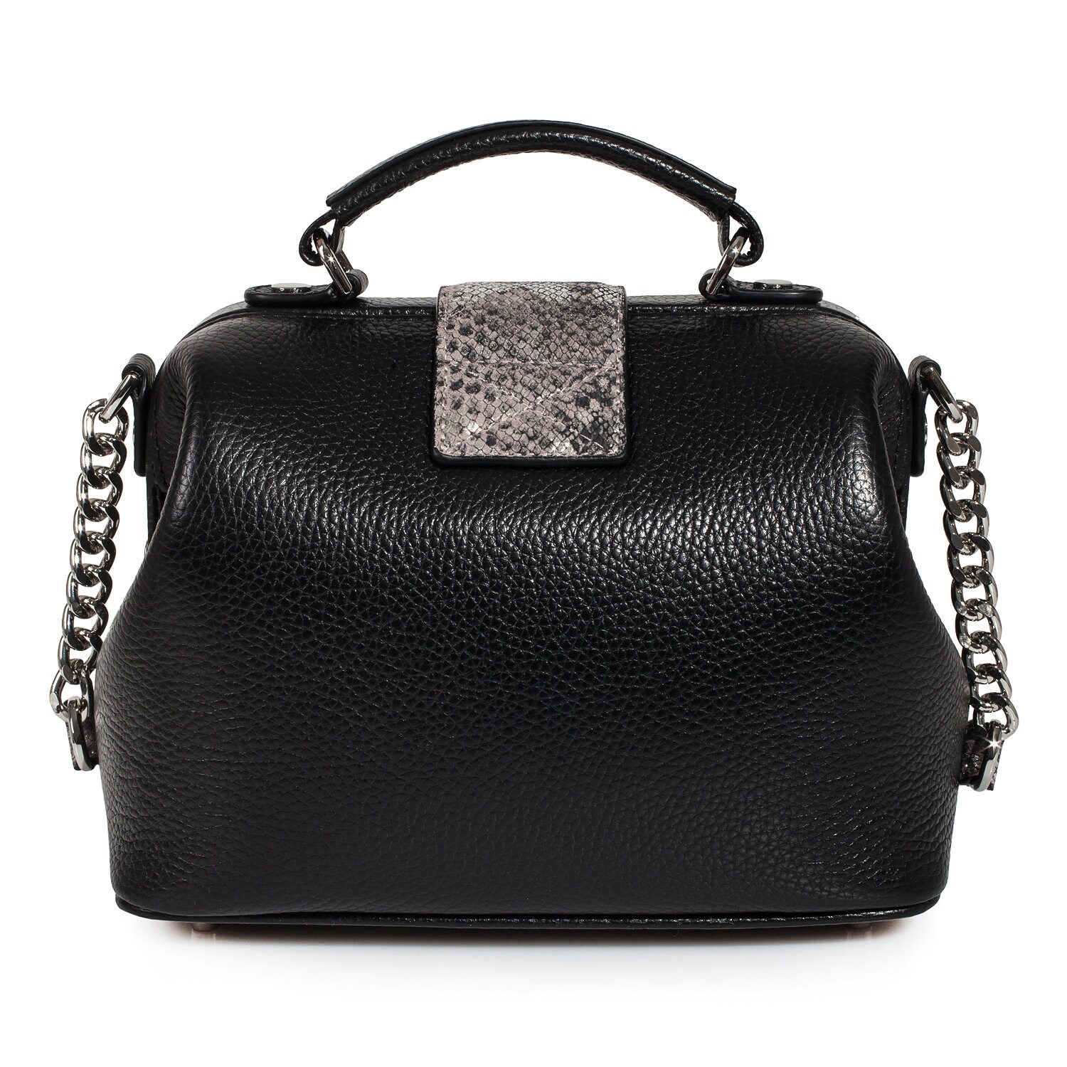 Leather doctor bag for women, Black Leather Shoulder Bag, Women's Leather doctor bag, Leather bag KF-3169 - Image 4