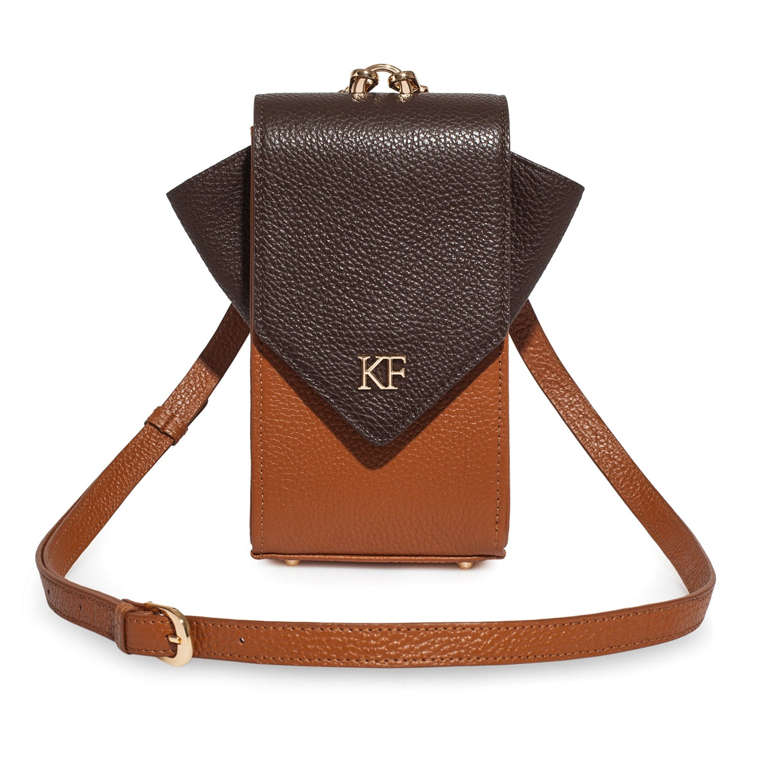 Leather Cross body Bag, Ginger Leather Shoulder Bag, Women's Leather Crossbody Bag, Leather bag KF-3666