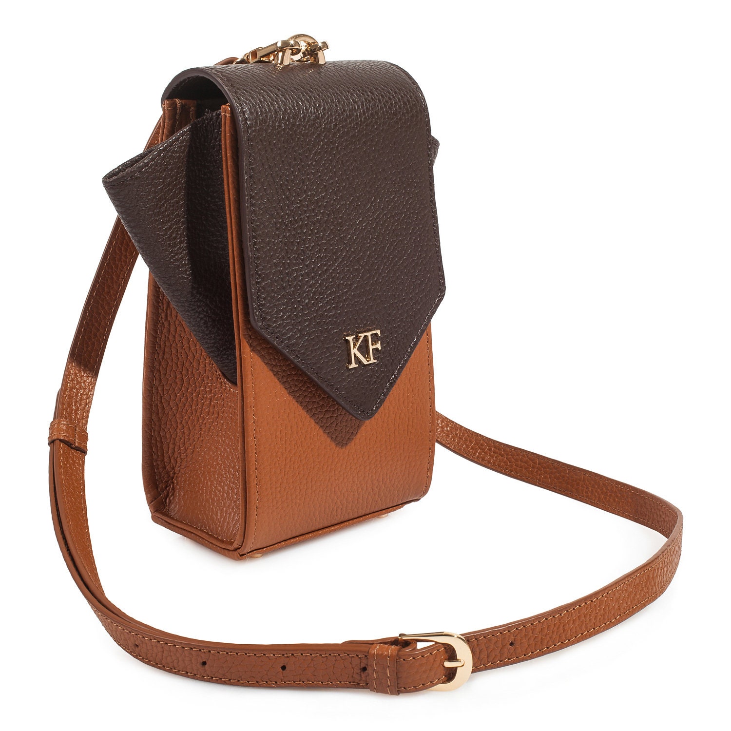Leather Cross body Bag, Ginger Leather Shoulder Bag, Women's Leather Crossbody Bag, Leather bag KF-3666 - Image 2