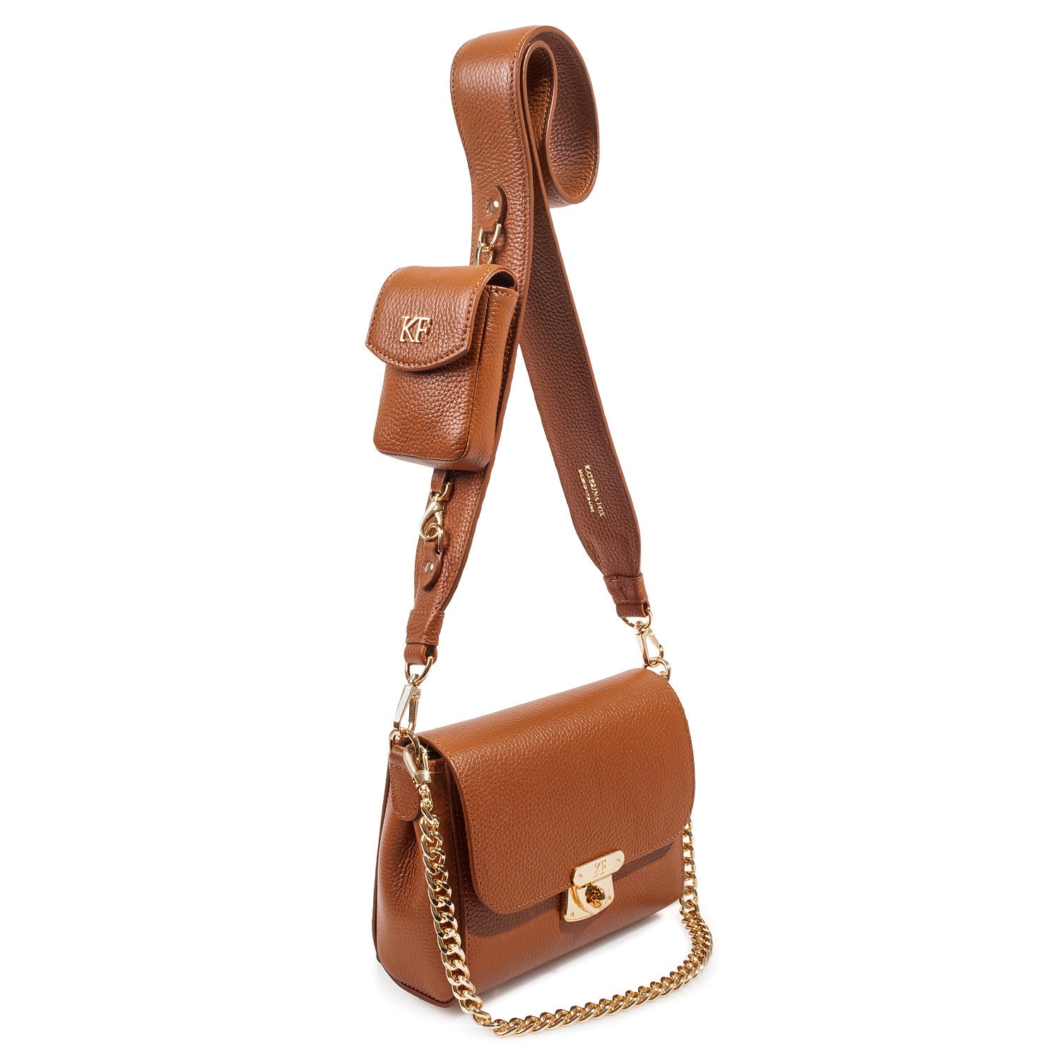 Leather Cross body Bag, Ginger Leather Shoulder Bag, Women's Leather Crossbody Bag, Leather bag KF-3811 - Image 3