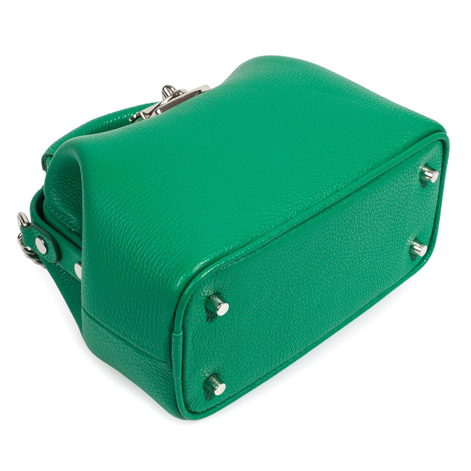 Leather doctor bag for women, Green Leather Shoulder Bag, Women's Leather doctor bag, Leather bag KF-4302 - Image 4