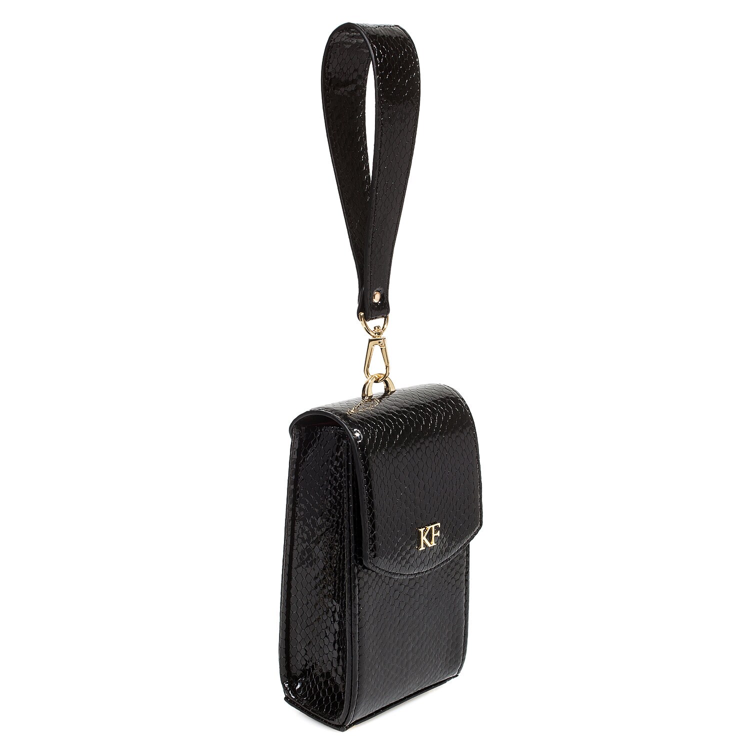 Leather Cross body Party Bag, Black Patent Leather Shoulder Bag, Women's Leather Crossbody Bag, Leather bag KF-4806 - Image 2