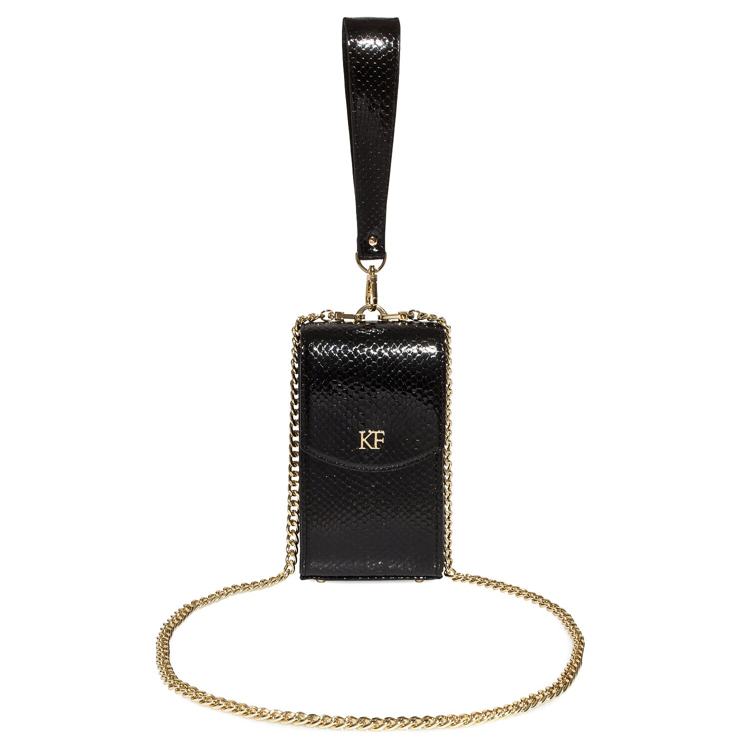 Leather Cross body Party Bag, Black Patent Leather Shoulder Bag, Women's Leather Crossbody Bag, Leather bag KF-4806