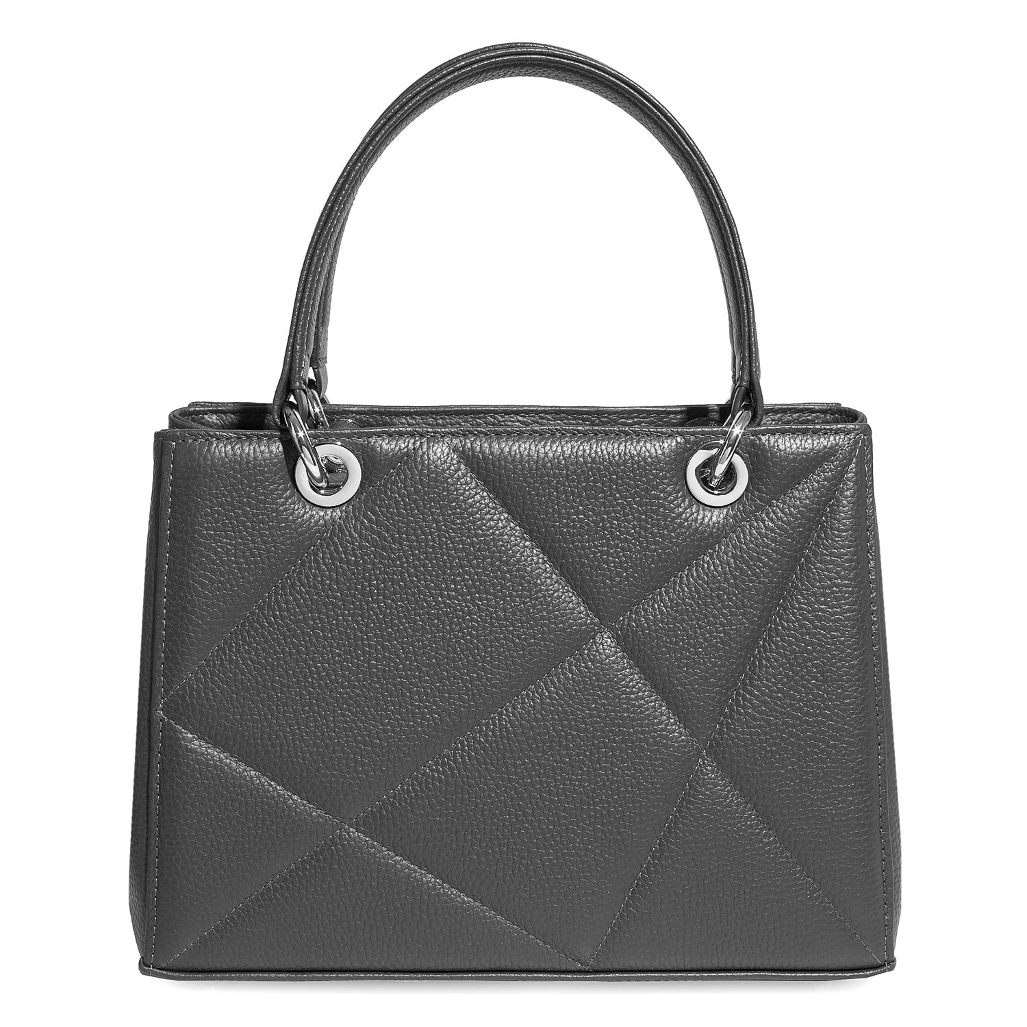 Leather Top Handle Bag, Grey Leather Handbag Top Handle, Women's Leather Bag KF-4702