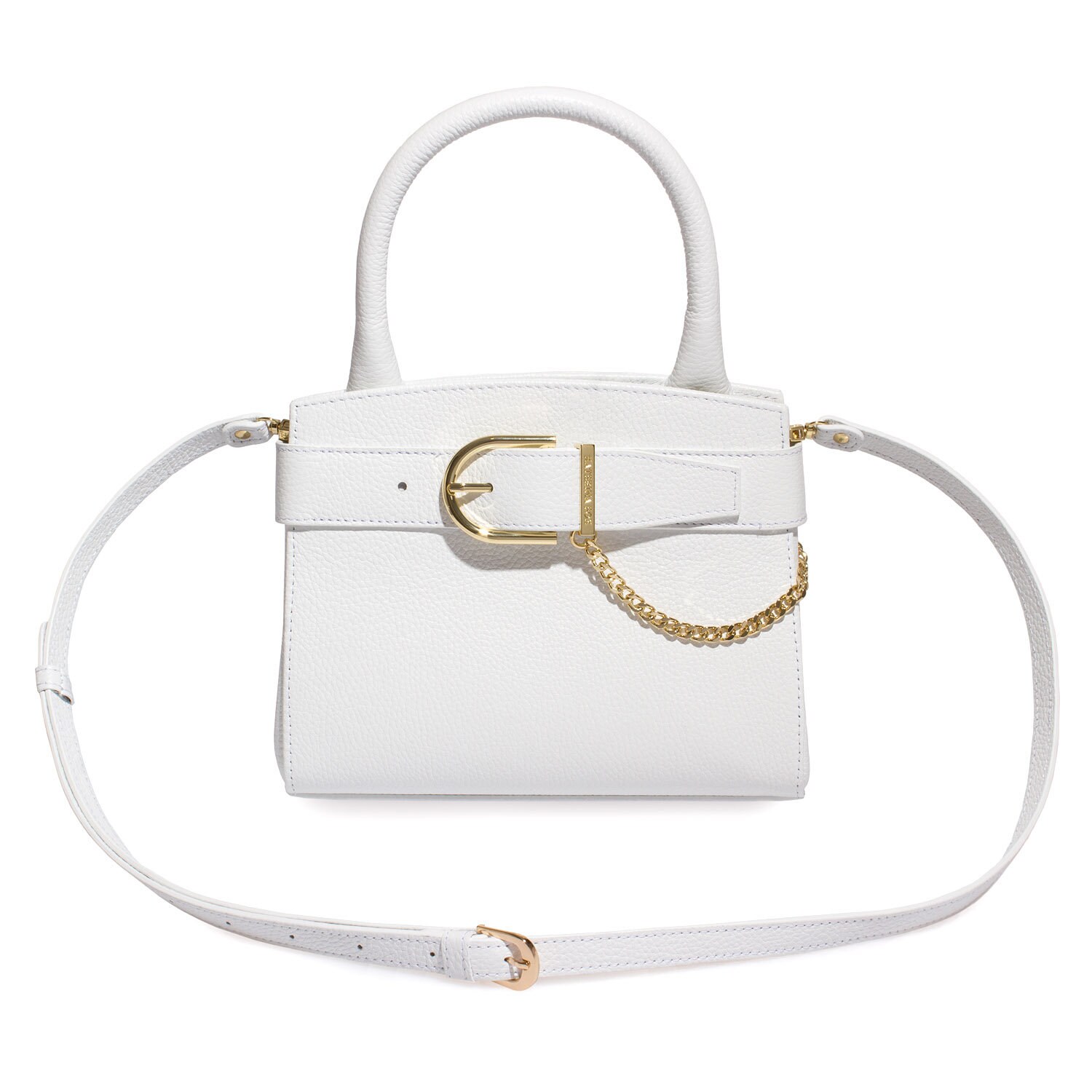 Leather Top Handle Bag, White Leather Handbag Top Handle, Women's Leather Bag KF-4965 - Image 2