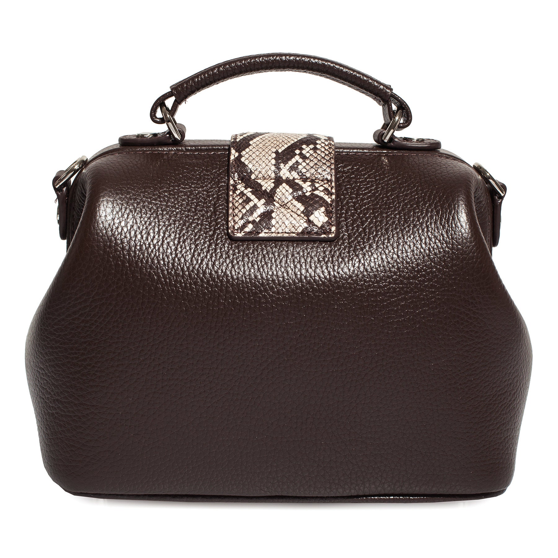 Leather doctor bag for women, Brown Leather Shoulder Bag, Women's Leather doctor bag, Leather bag KF-5399 - Image 4