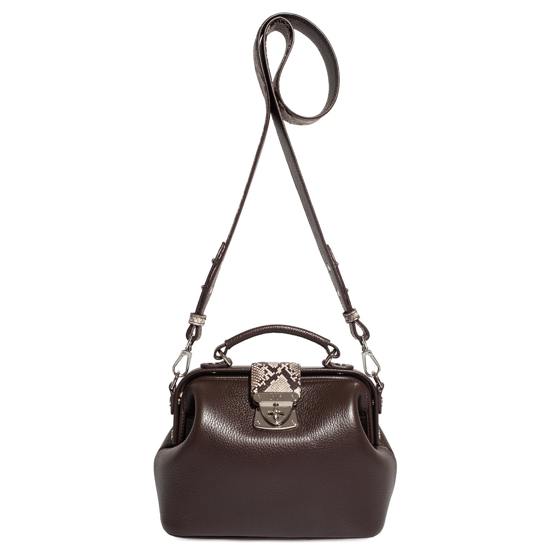 Leather doctor bag for women, Brown Leather Shoulder Bag, Women's Leather doctor bag, Leather bag KF-5399 - Image 7